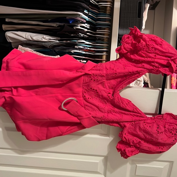 Tea & Cup Hot Pink Romper - Picture 1 of 6